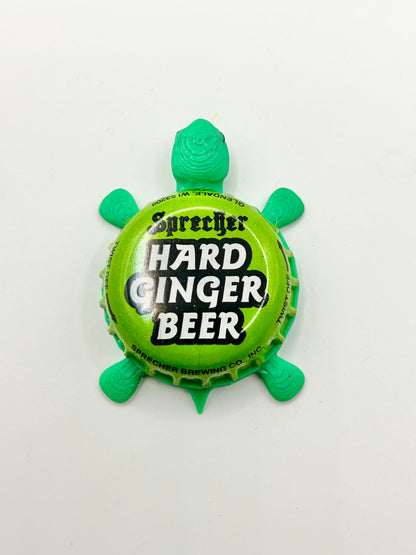 Sprecher Hard Ginger Beer - Bottle Cap Magnet Turtle Shell Shocked Art