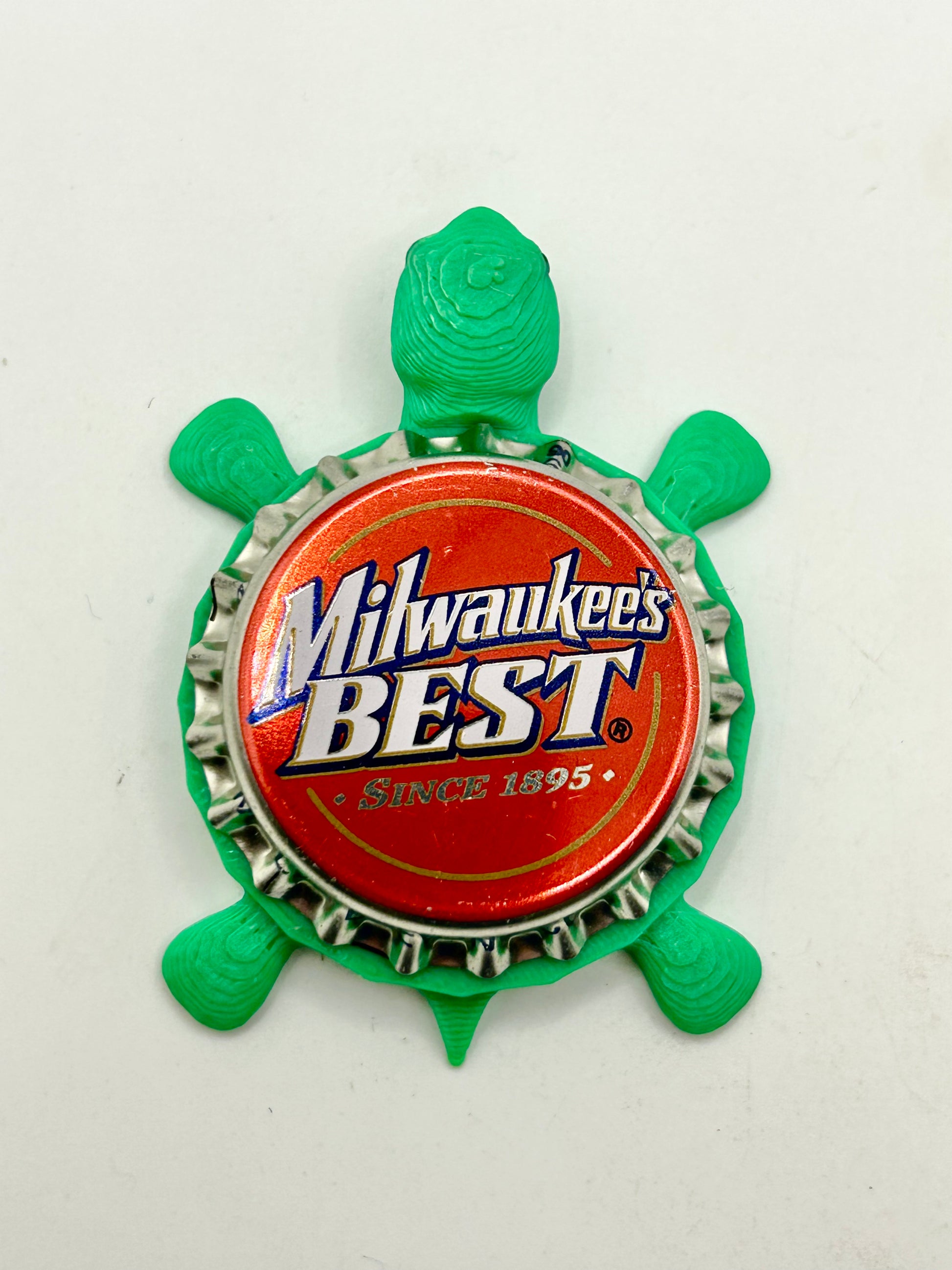 Milwaukee’s Best - Bottle Cap Magnet Turtle Shell Shocked Art