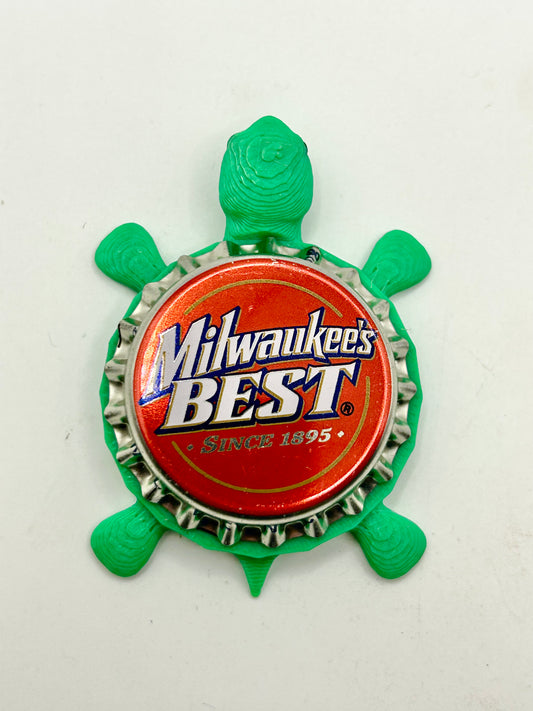 Milwaukee’s Best - Bottle Cap Magnet Turtle Shell Shocked Art