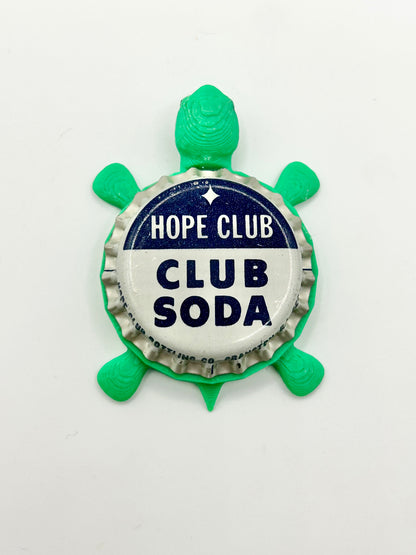 Hope Club Club Soda (Vintage) - Bottle Cap Magnet Turtle Shell Shocked Art