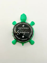 Sangria Unfiltered - Bottle Cap Magnet Turtle Shell Shocked Art