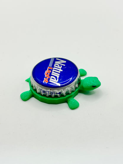 Natty Light (Blue) - Bottle Cap Magnet Turtle Shell Shocked Art