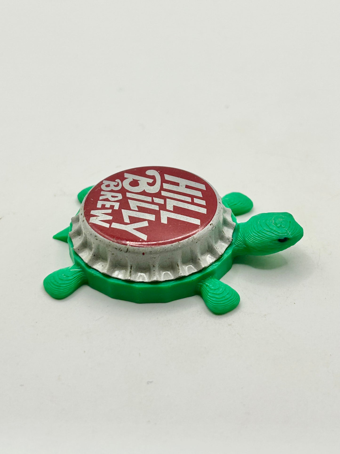Hill Billy Brew - Bottle Cap Magnet Turtle Shell Shocked Art