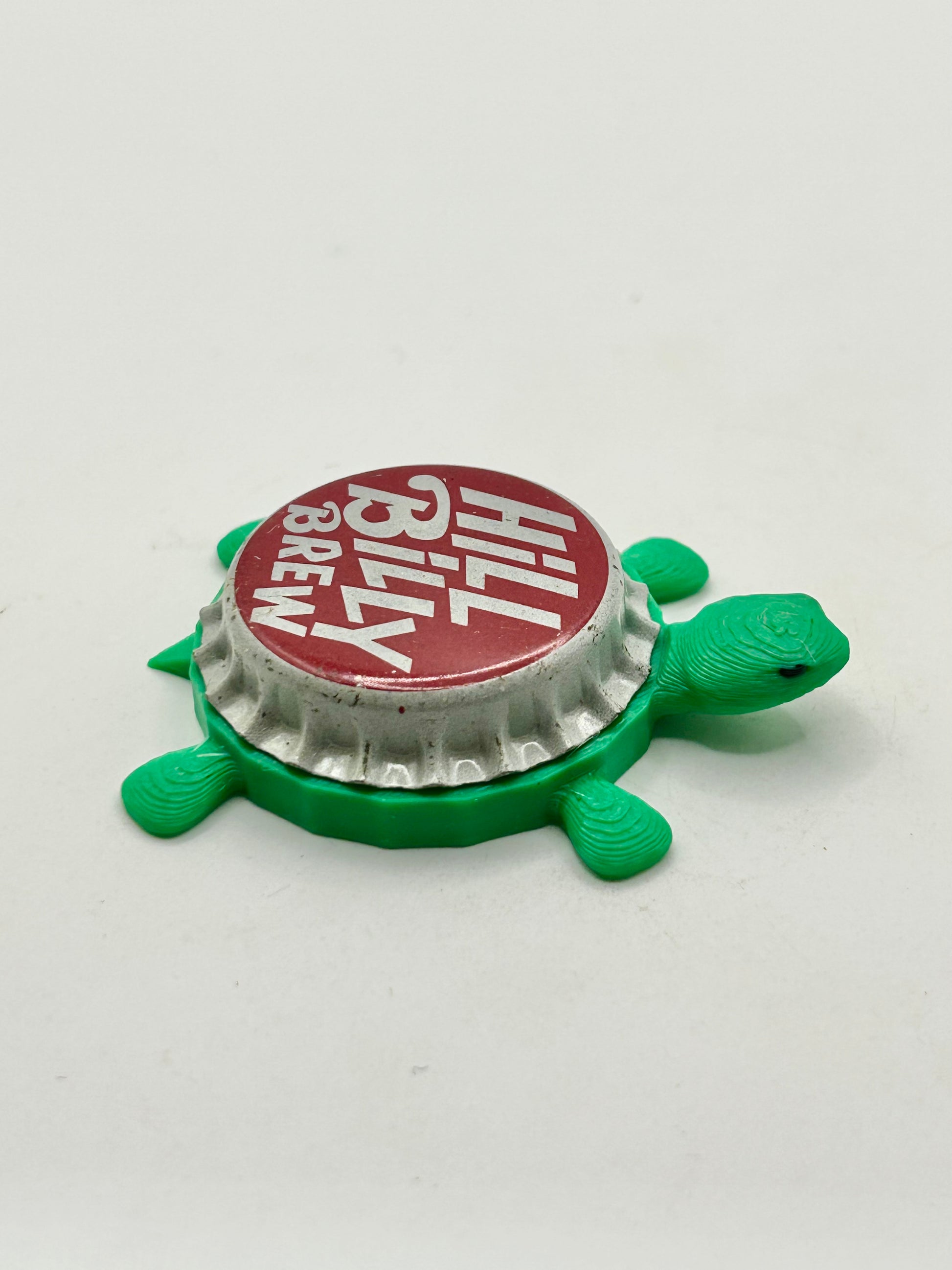 Hill Billy Brew - Bottle Cap Magnet Turtle Shell Shocked Art
