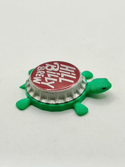 Hill Billy Brew - Bottle Cap Magnet Turtle Shell Shocked Art