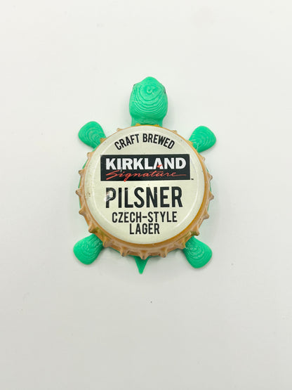 Kirkland Pilsner Czech Style Lager - Bottle Cap Magnet Turtle Shell Shocked Art