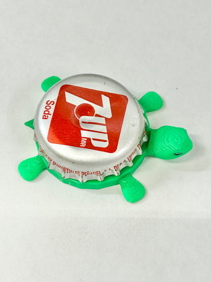 7Up Soda (Red Square) - Bottle Cap Magnet Turtle Shell Shocked Art