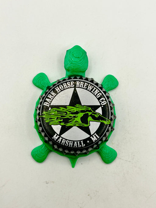 Dark Horse Brewing - Bottle Cap Magnet Turtle Shell Shocked Art