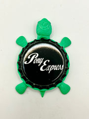 Pony Express - Bottle Cap Magnet Turtle Shell Shocked Art