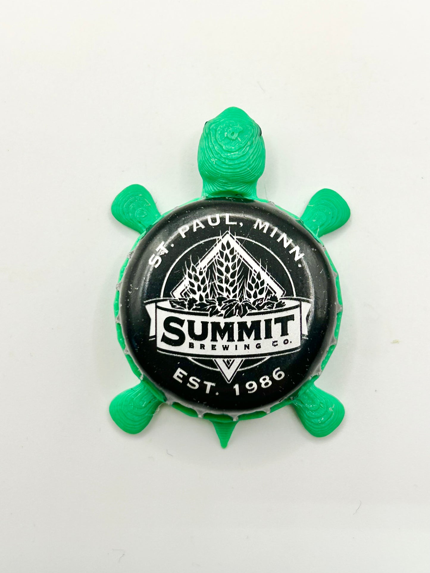Summit Brewing (Black, Est. 1986)- Bottle Cap Magnet Turtle