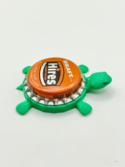 Hires Root Beer (Orange) - Bottle Cap Magnet Turtle Shell Shocked Art