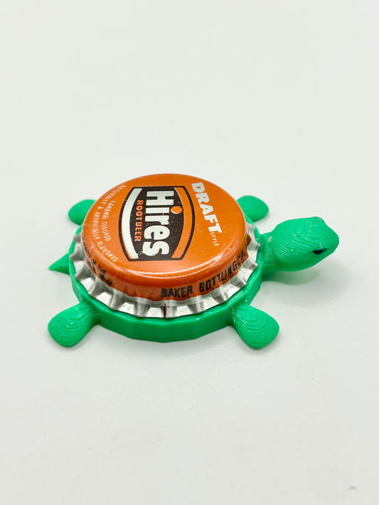 Hires Root Beer (Orange) - Bottle Cap Magnet Turtle