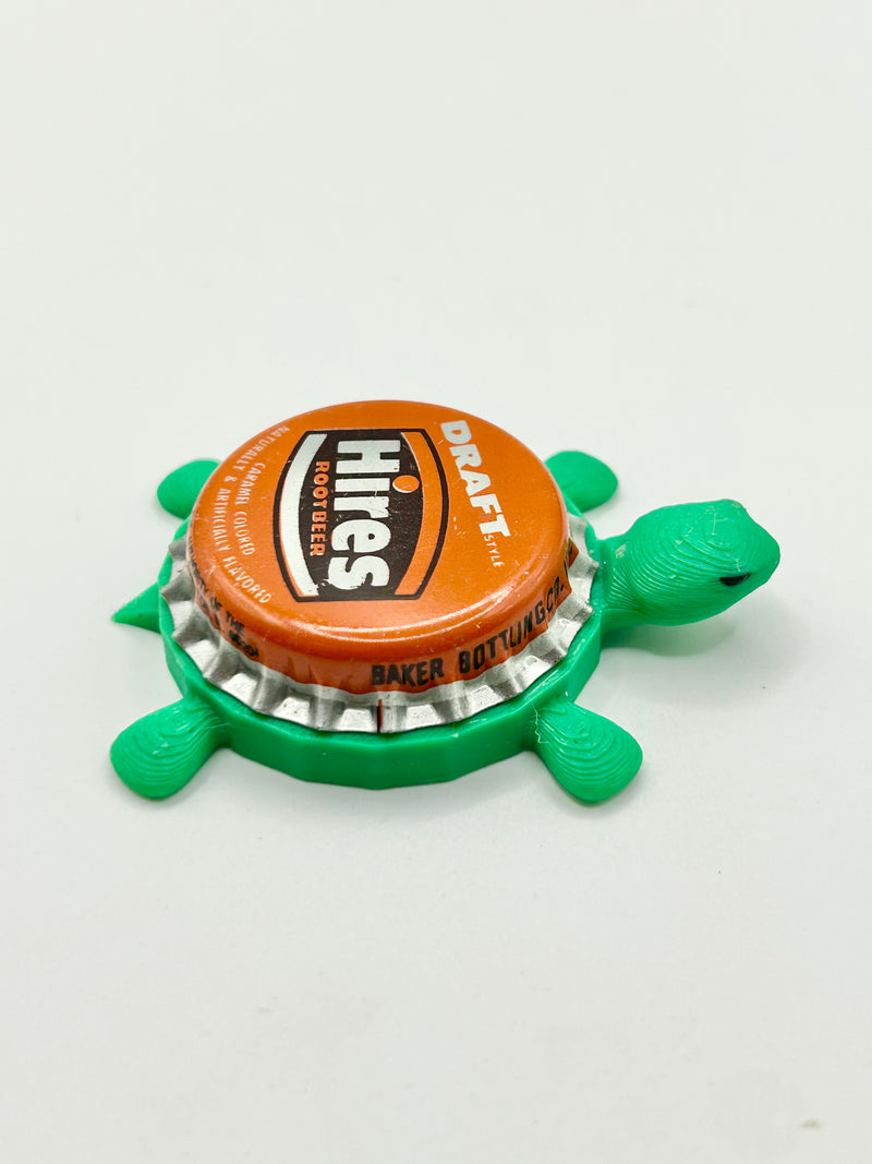 Hires Root Beer (Orange) - Bottle Cap Magnet Turtle Shell Shocked Art