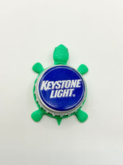 Keystone Light - Bottle Cap Magnet Turtle Shell Shocked Art