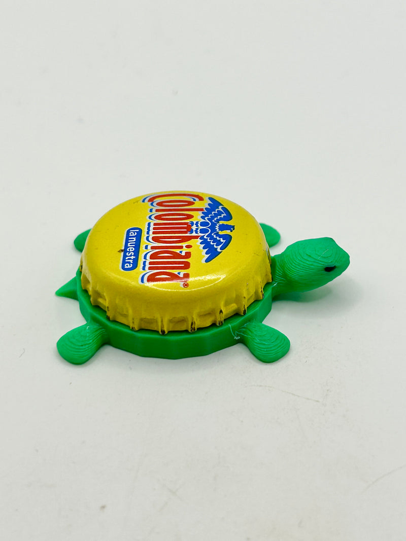 Colombiana La Nuestra Soda - Bottle Cap Magnet Turtle Shell Shocked Art