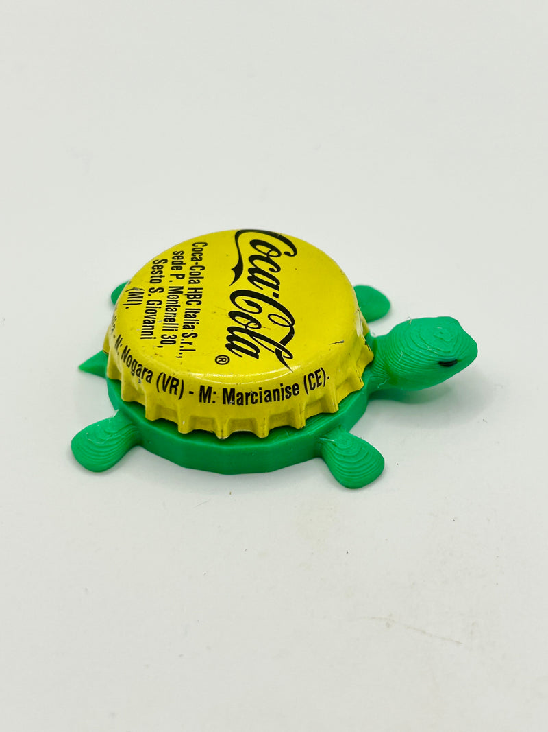 Coca Cola (Yellow) - Bottle Cap Magnet Turtle Shell Shocked Art