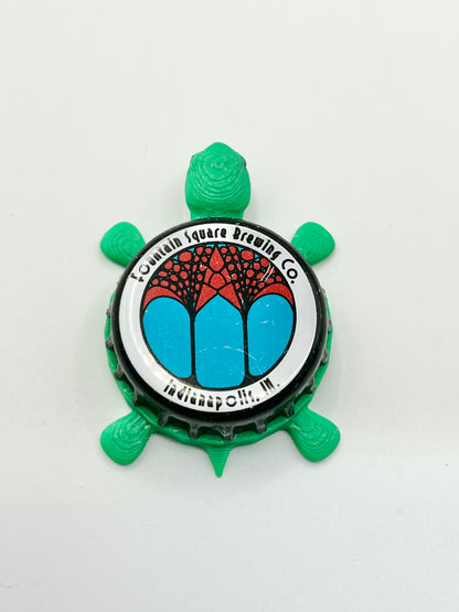 Fountain Square Brewing - Bottle Cap Magnet Turtle Shell Shocked Art