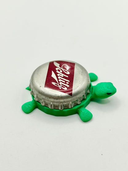 Schlitz Beer - Bottle Cap Magnet Turtle Shell Shocked Art