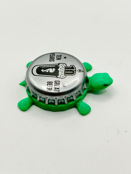 Foothills Brewery (10 Year Anniversary) - Bottle Cap Magnet Turtle Shell Shocked Art