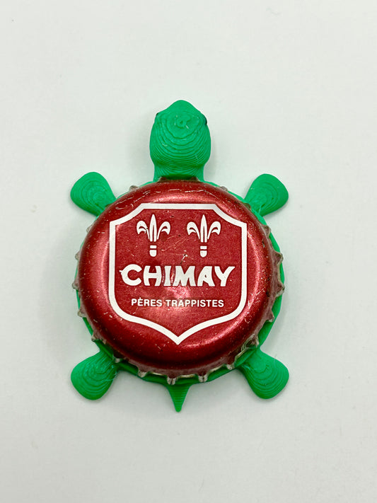 Chimay Brewery (Peres Trapistes) - Bottle Cap Magnet Turtle Shell Shocked Art
