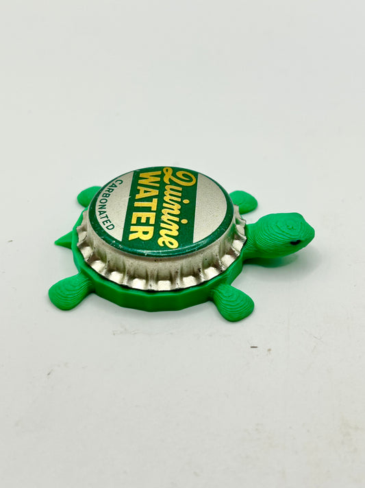 Quinine Water - Bottle Cap Magnet Turtle Shell Shocked Art