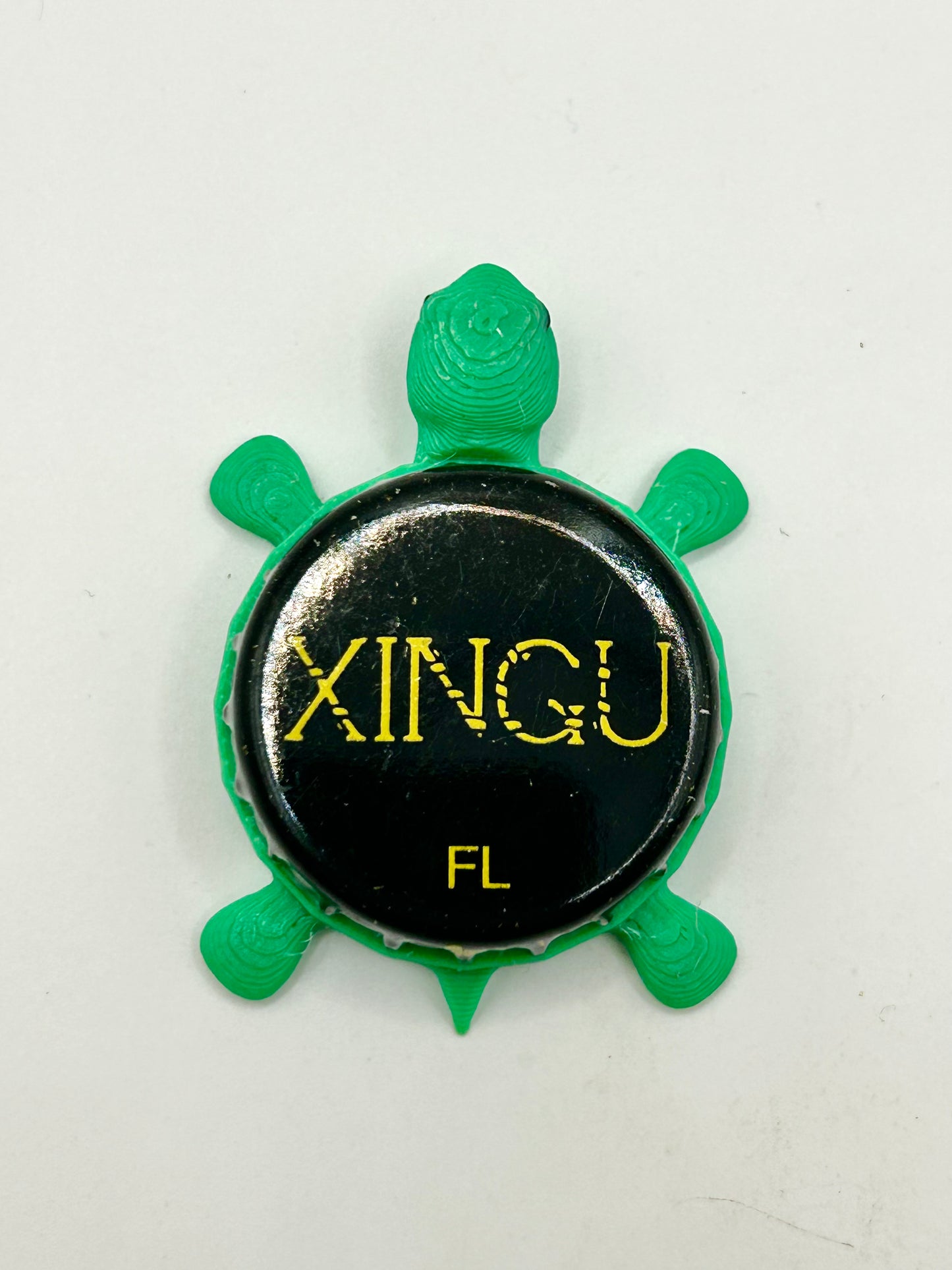 Xingu Black Beer, FL (Brazil) - Bottle Cap Magnet Turtle Shell Shocked Art