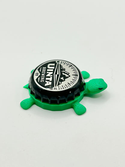 Uinta Brewing (Black) - Bottle Cap Magnet Turtle Shell Shocked Art