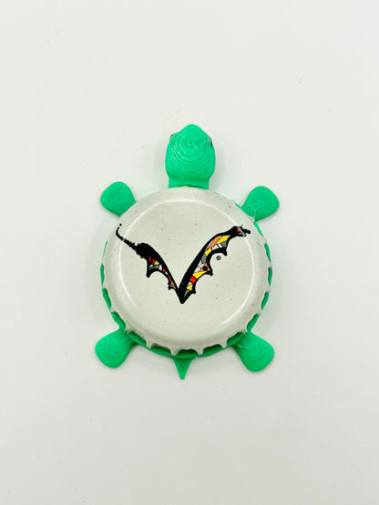 Flying Dog Brewery (White) - Bottle Cap Magnet Turtle Shell Shocked Art