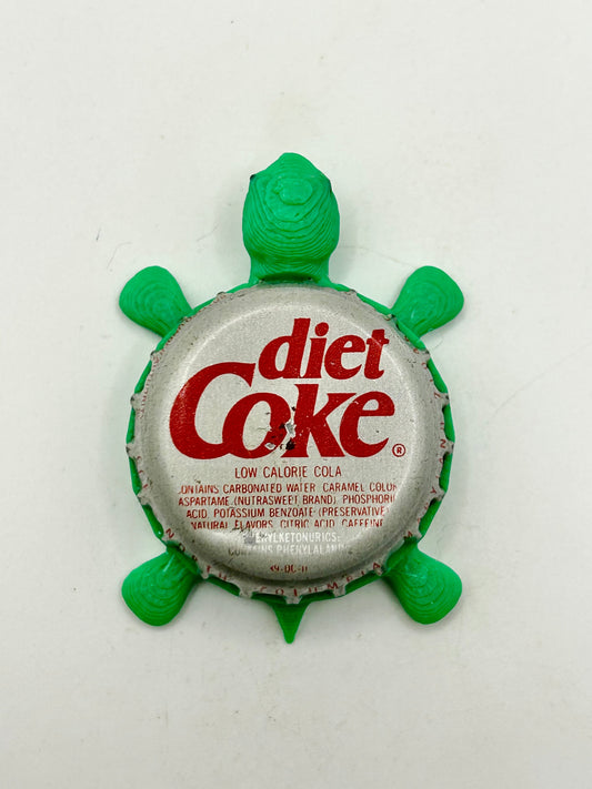Diet Coke (Vintage, Italic) - Bottle Cap Magnet Turtle Shell Shocked Art