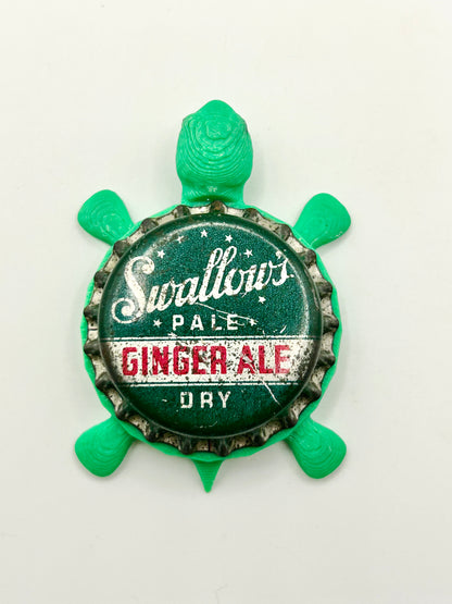 Swallow’s Ginger Ale Soda (Vintage) - Bottle Cap Magnet Turtle Shell Shocked Art