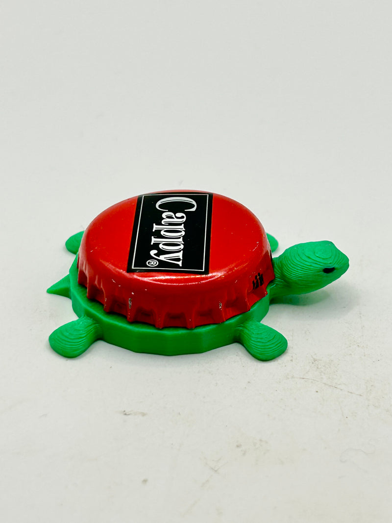 Cappy Soda - Bottle Cap Magnet Turtle Shell Shocked Art