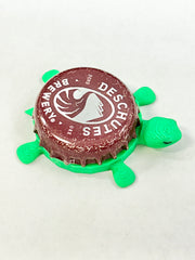 Deschutes Brewery (Maroon - Large Logo) - Bottle Cap Magnet Turtle Shell Shocked Art