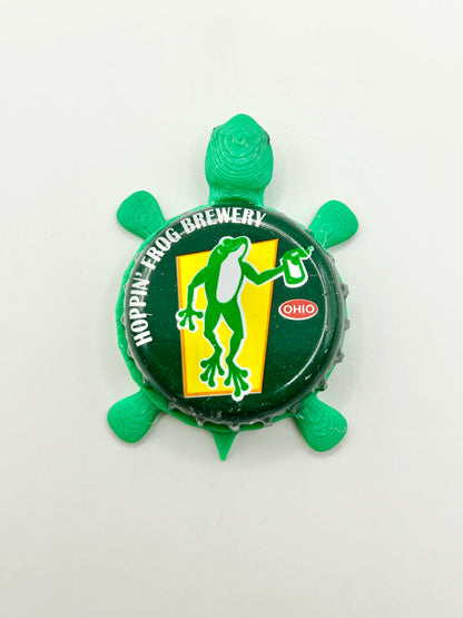 Hoppin’ Frog Brewery - Bottle Cap Magnet Turtle Shell Shocked Art