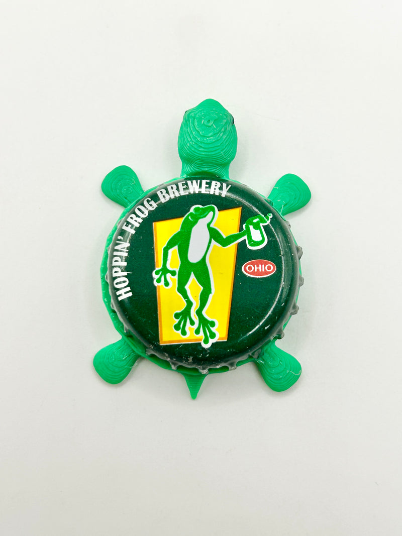 Hoppin’ Frog Brewery - Bottle Cap Magnet Turtle Shell Shocked Art