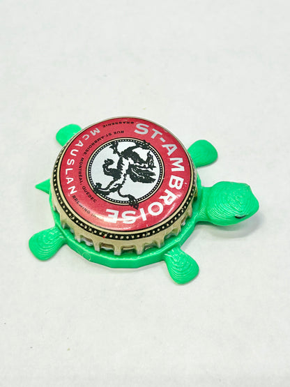 St-Ambroise, McAuslan Brewing - Bottle Cap Magnet Turtle Shell Shocked Art