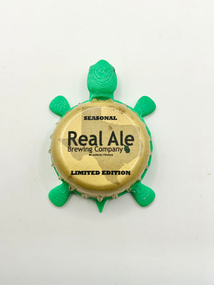 Real Ale Brewing (Seasonal) - Bottle Cap Magnet Turtle Shell Shocked Art