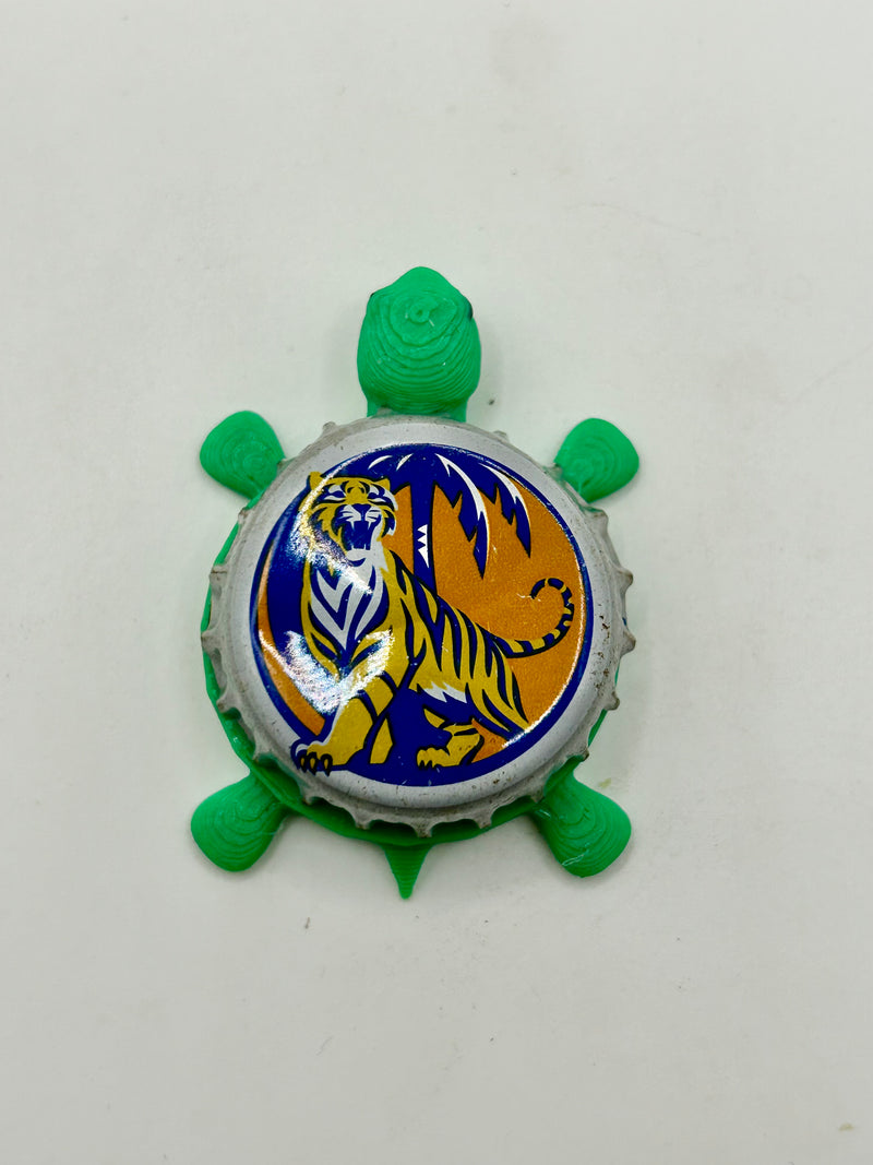 Tiger Beer (Yellow Tiger) - Bottle Cap Magnet Turtle Shell Shocked Art