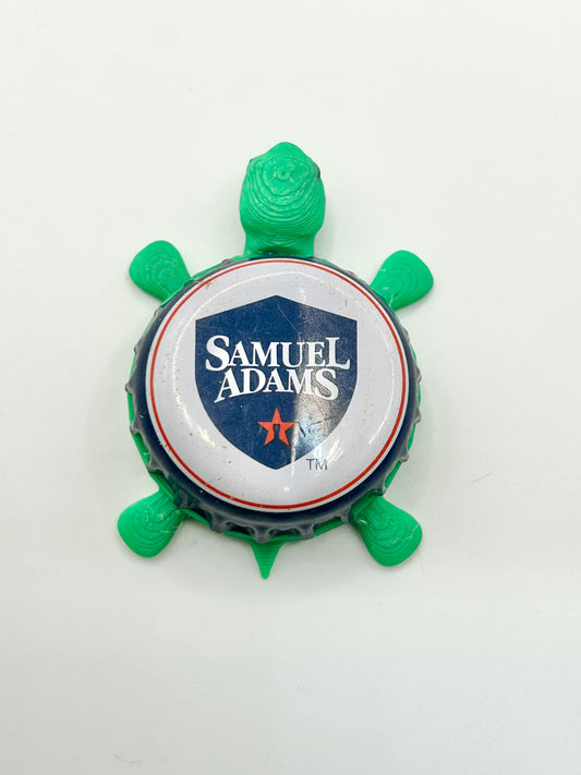 Sam Adams (Blue and White) - Bottle Cap Magnet Turtle