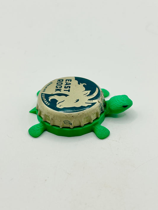 East Rock Brewing - Bottle Cap Magnet Turtle Shell Shocked Art
