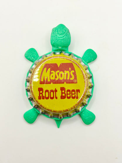 Mason’s Root Beer - Bottle Cap Magnet Turtle Shell Shocked Art