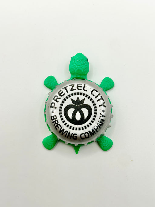 Pretzel City Brewing - Bottle Cap Magnet Turtle Shell Shocked Art