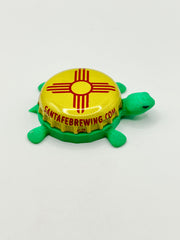 Santa Fe Brewing - Bottle Cap Magnet Turtle Shell Shocked Art