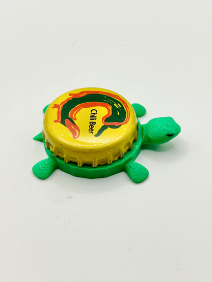 Chili Beer (Black Mountain Brewing) - Bottle Cap Magnet Turtle Shell Shocked Art