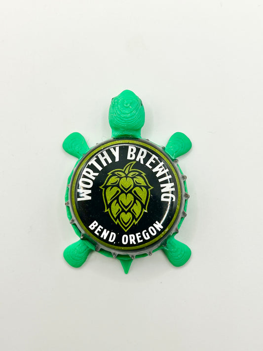 Worthy Brewing (Hops Logo) - Bottle Cap Magnet Turtle