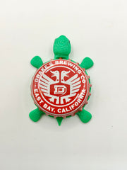 Drake’s Brewing (Red) - Bottle Cap Magnet Turtle Shell Shocked Art