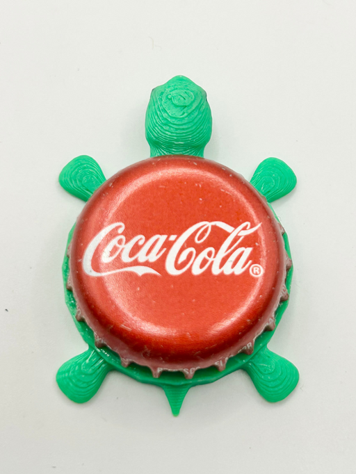 Coca Cola - Bottle Cap Magnet Turtle Shell Shocked Art
