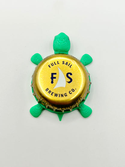 Full Sail Brewing (Gold) - Bottle Cap Magnet Turtle Shell Shocked Art