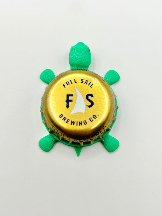 Full Sail Brewing (Gold) - Bottle Cap Magnet Turtle