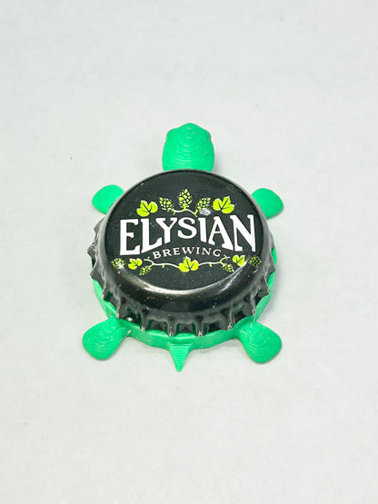 Elysian Brewing (Black & Green) - Bottle Cap Magnet Turtle Shell Shocked Art