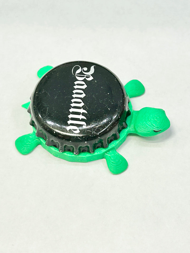 Baaattle 3 Sheeps Brewing - Bottle Cap Magnet Turtle Shell Shocked Art